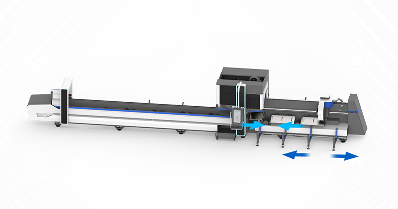 High speed three-chuck laser pipe cutting machine