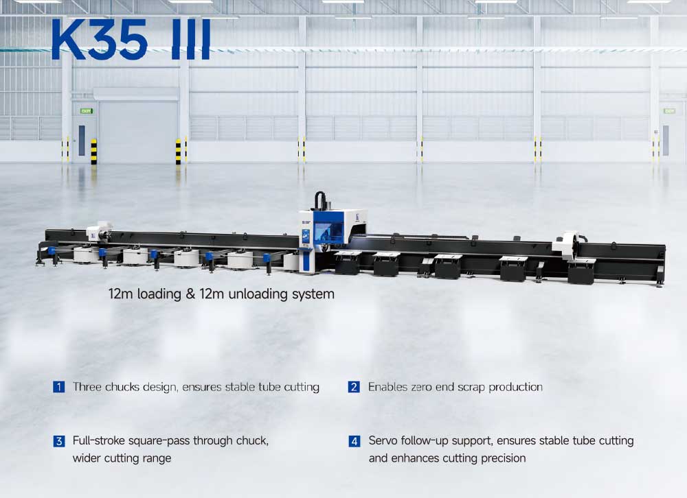 K35 Heavy-Duty Fiber Laser Tube Cutting Machine