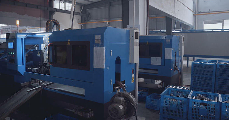 Laser pipe cutting machine in towel radiators manufacturing industry