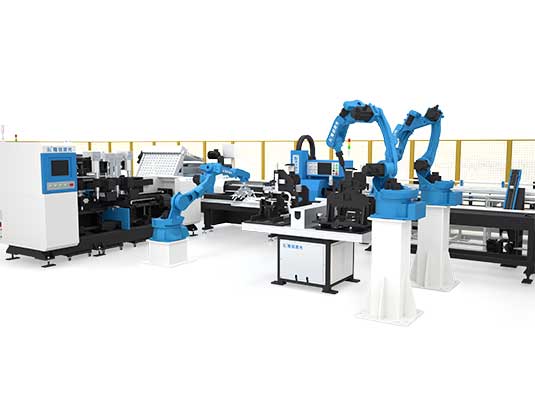 Automated production line for tube laser cutting 