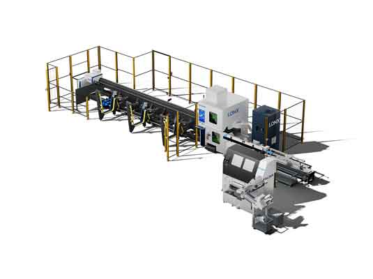 Tube Laser Cutter Machine & Automatic Tube Chamfering Machine Integrated Production Line